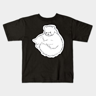 Kitten Smiley Bear Sketch Kids T-Shirt